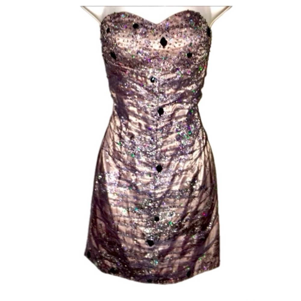 🪅 JUMP APPAREL Strapless Lite Purple w/ Sequins
